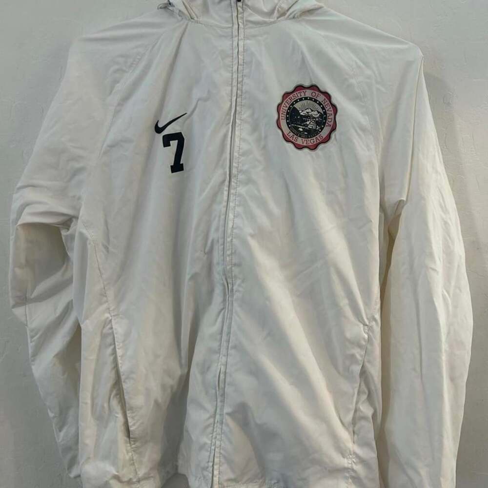 Nike UNLV Windbreaker Jacket Size M White University of Nevada Las Vegas